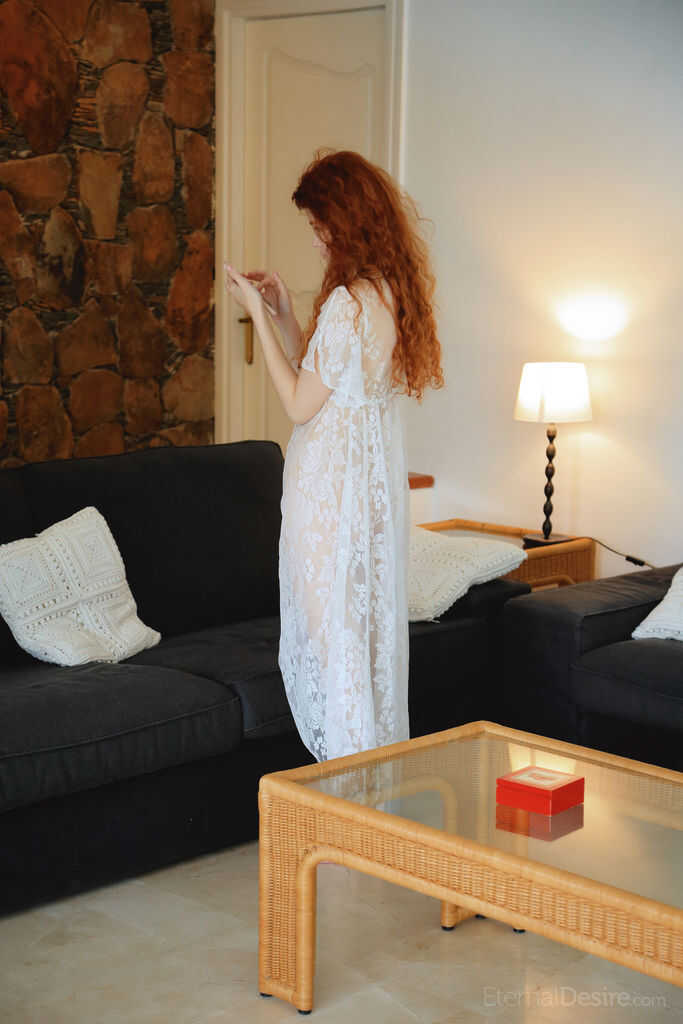 Redhead Adel C spreads her big ass in tight lingerie while masturbating for your pleasure - Adel C
