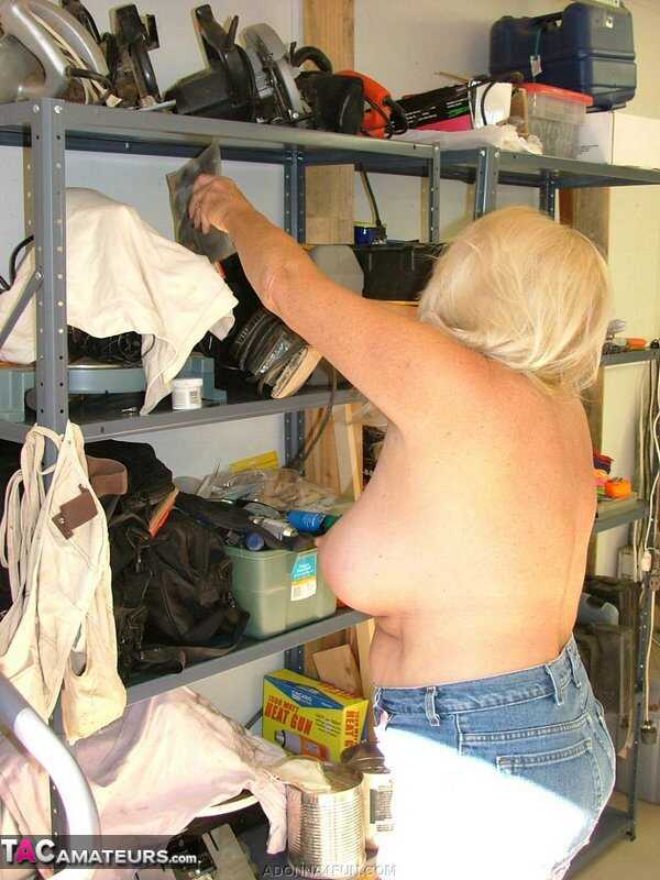 Thick and Curvy Adonna Gets Naughty in Her Workshop with her Fake Boobs on Display - Adonna