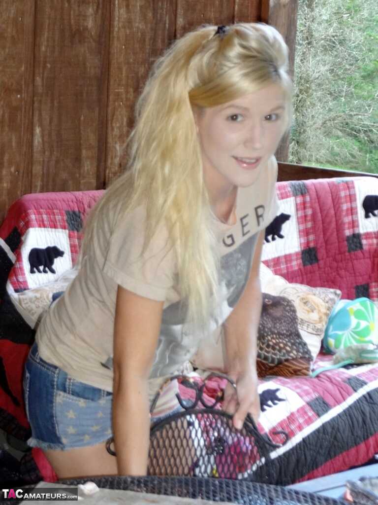 Natural blonde Jolene Devil's massive ass exposed while she pleasures herself in her bedroom - Jolene Devil