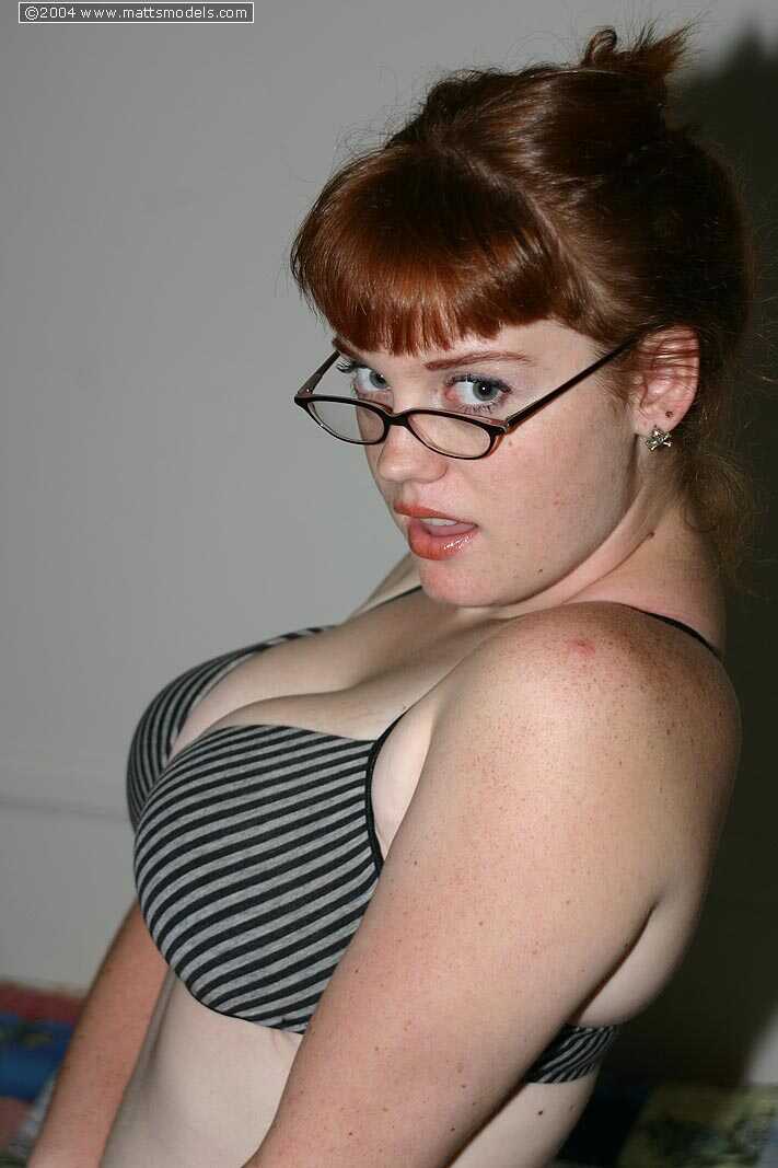 Redheaded Sawyer Cups Her Natural Breasts Before Removing Her Glasses And Unleashing Her Inner Nerd - Sawyer