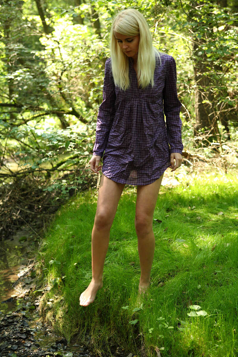 Blonde teen Danielka dips into the gentle brook for her nude modelling debut, as she poses next to a natural waterfall. - ...