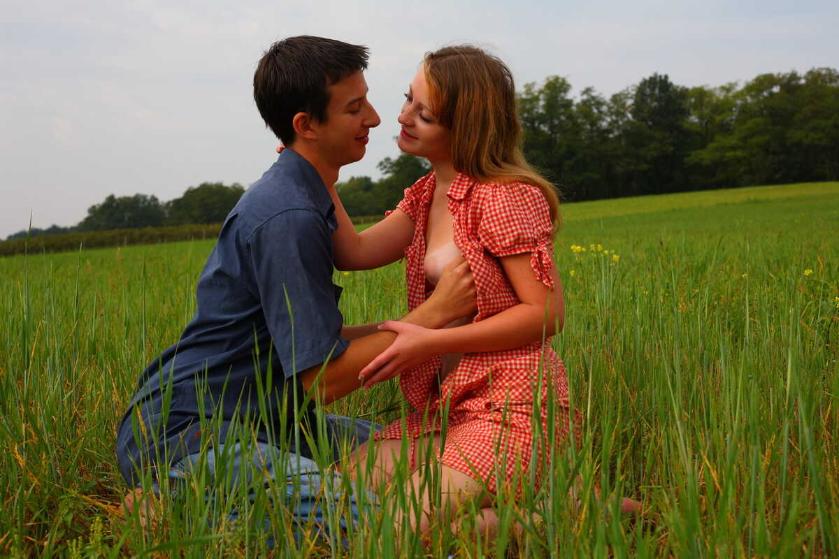 Rough Riding: A Young Couple Get Lusty In The Hay Field With Aneta And Ales - Aneta, Ales