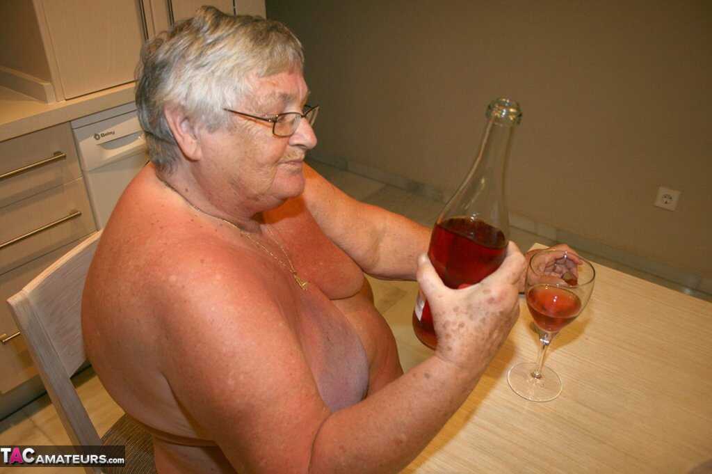 Granny Underwear Turns Into Grandma Libby's Nude Wine & Dine Party