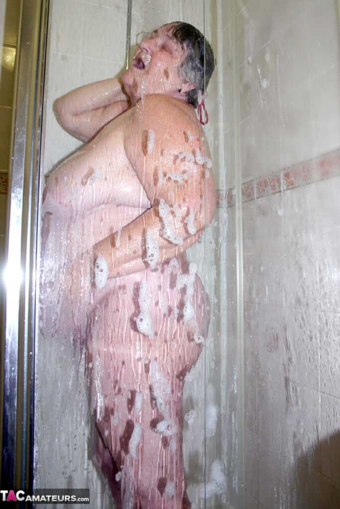 Granny Libby's Milky Body Obese Granny Takes a Shower and Squirts her Juicy Cream - Grandma Libby