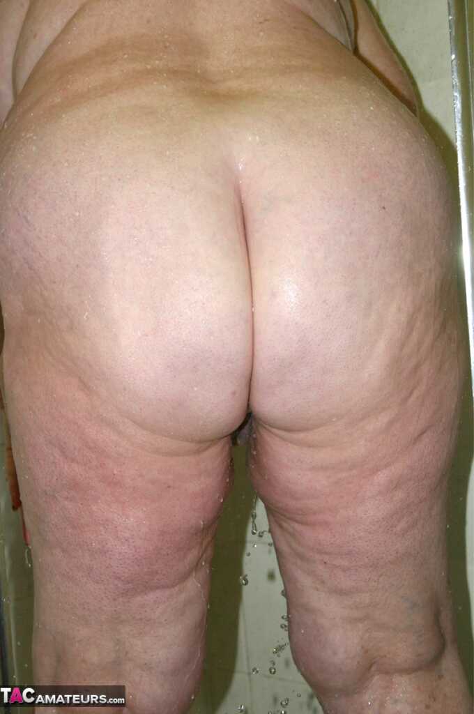Granny Libby's Milky Body Obese Granny Takes a Shower and Squirts her Juicy Cream - Grandma Libby