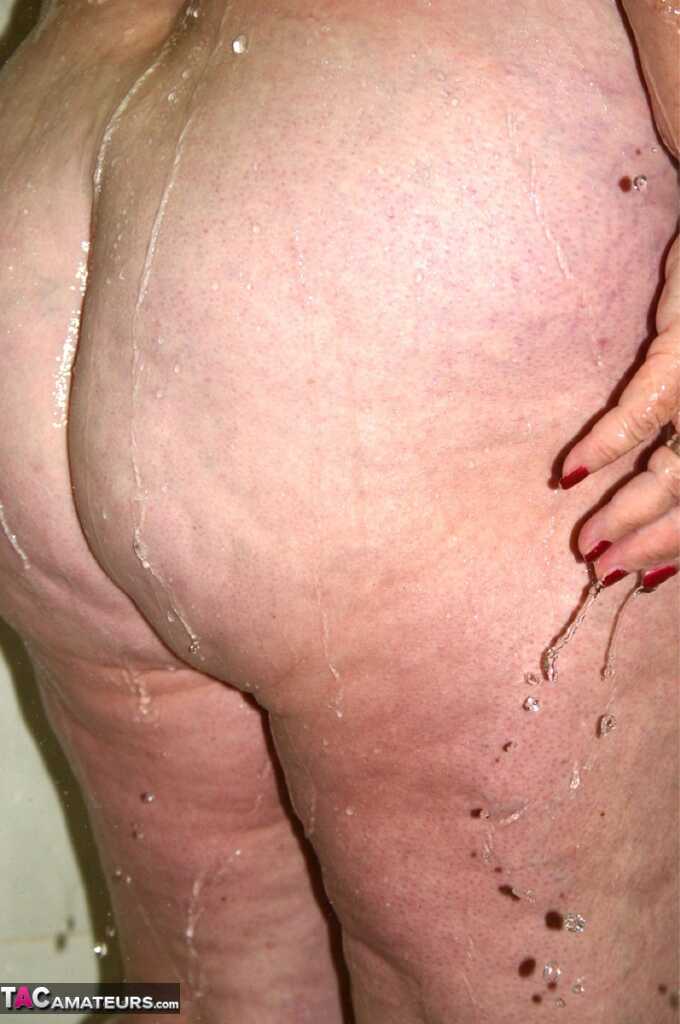 Granny Libby's Milky Body Obese Granny Takes a Shower and Squirts her Juicy Cream - Grandma Libby