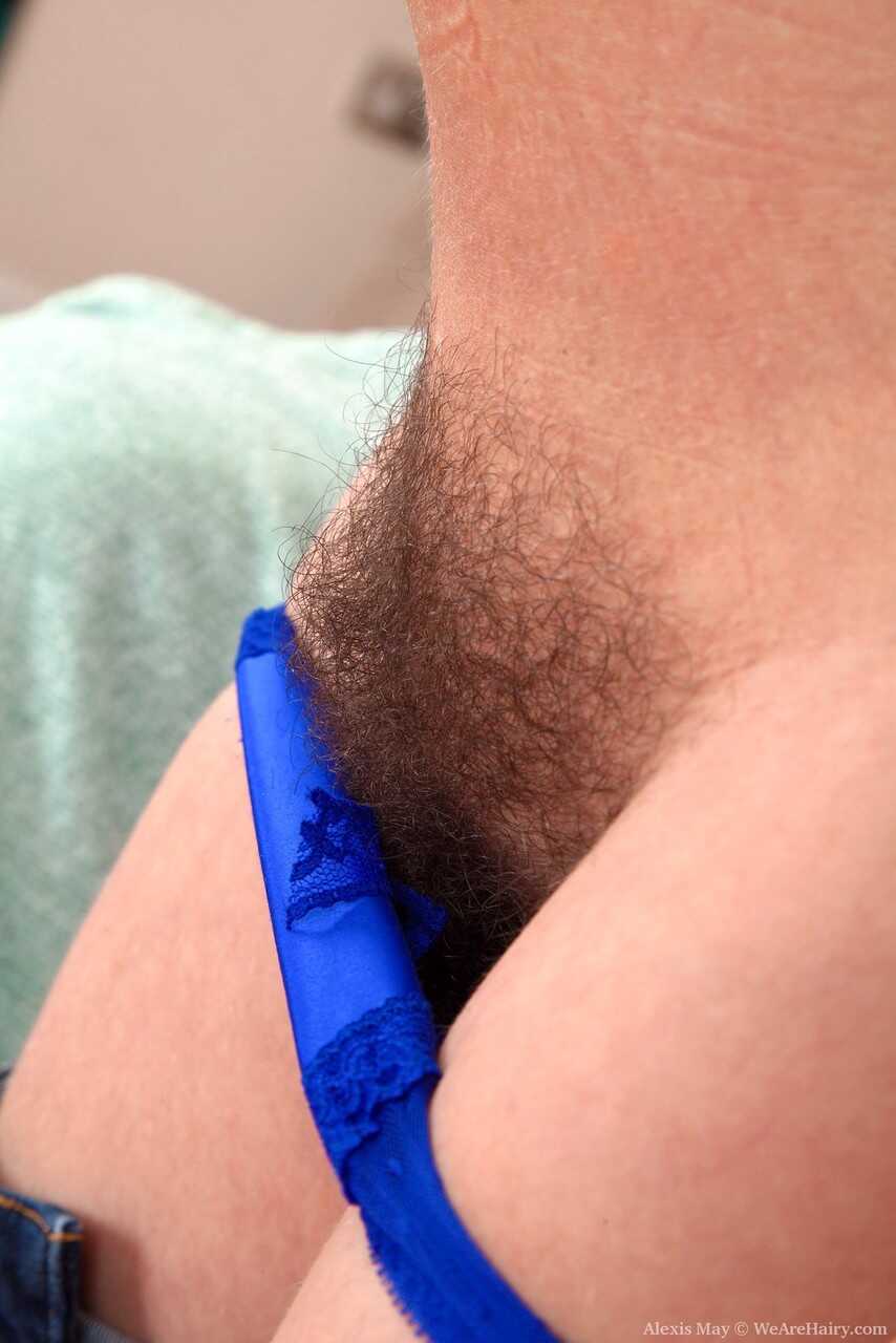 Squishy bush and massive titties with Alexis May's hairy pussy - Alexis May