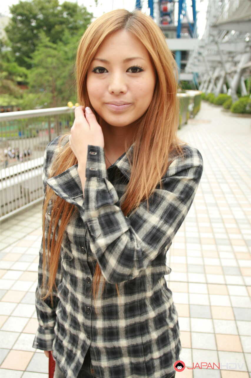 Japanese Redhead Anna Morisaki Sucks on Drink While Clothed in Miniskirt - Anna Morisaki