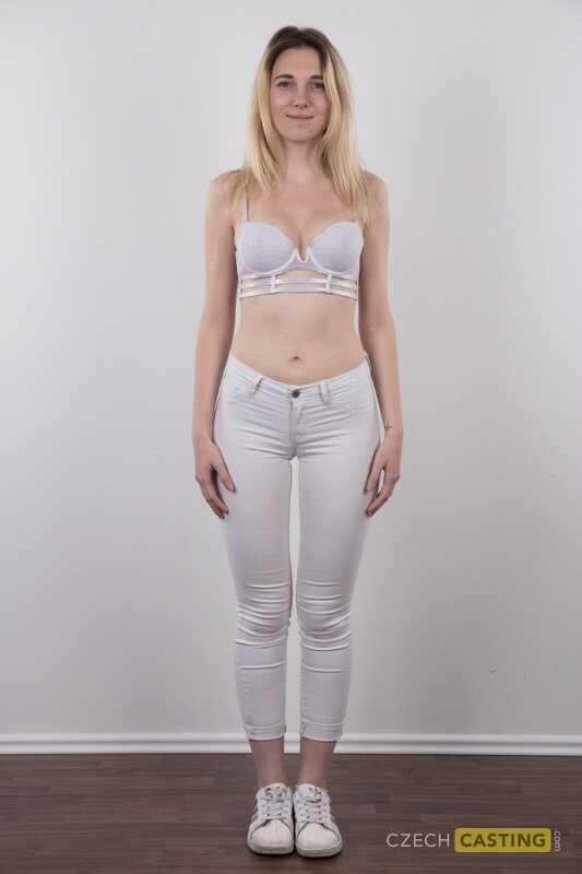 Blonde Teen Crosses Legs After Getting Completely Naked On A Stool By Nikola - Nikola