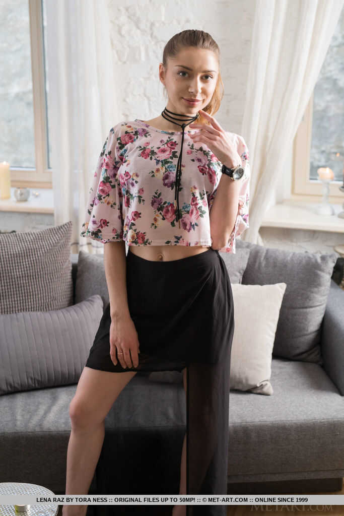 Lena's Sweet and Innocent Teen Body Barely Covered by a Skirt Gets Naked for Your Pleasure! - Lena Raz