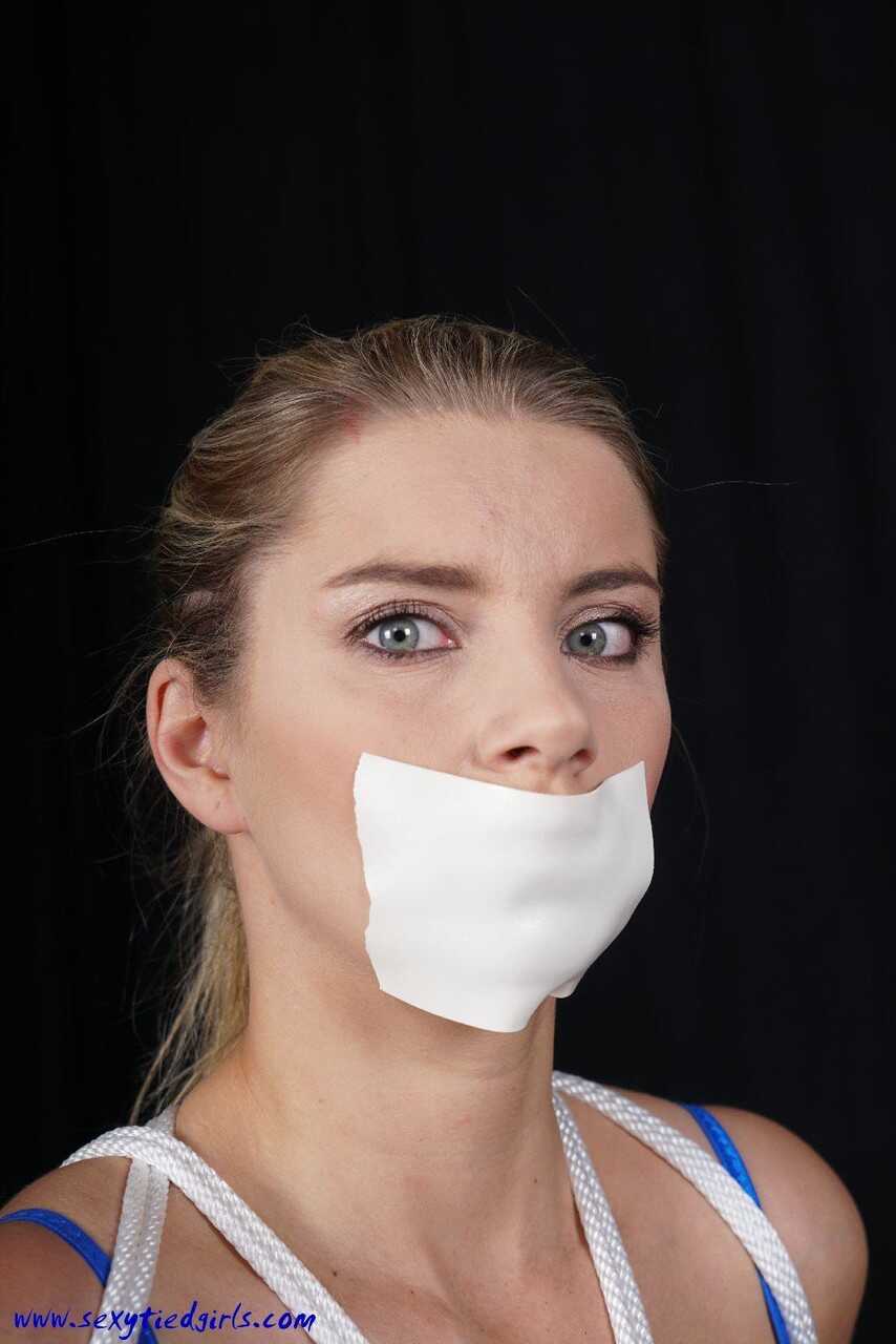 Blindfolded and Gagged Katerina Hartlova Tied to a Chair in See-Through Attire for BDSM Fun! - Katerina Hartlova