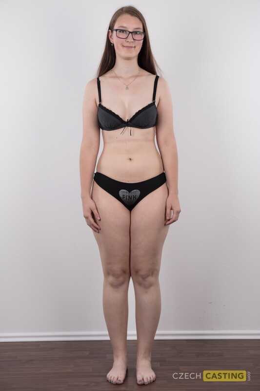 Nerdy teen Katerina's spectacles slip off while she pleasures herself in the buff! - Katerina