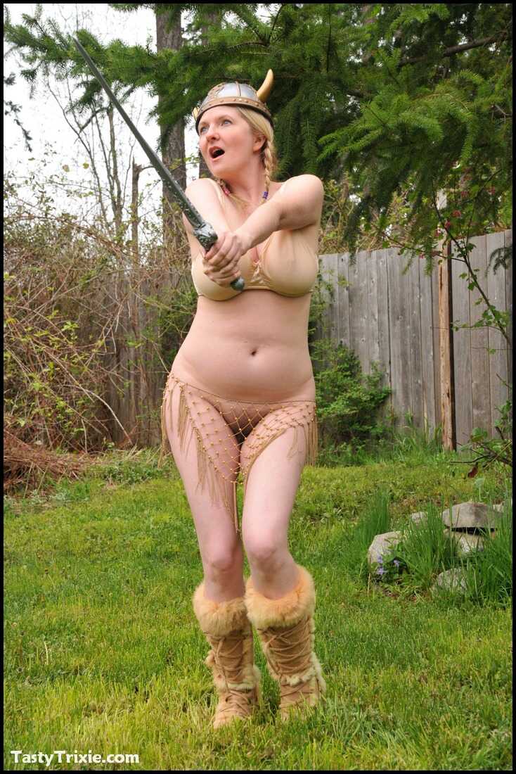 Tasty Trixie's Viking Adventure: A Mature Blonde's Big Tit Cosplay Escapade - Tasty Trixie
