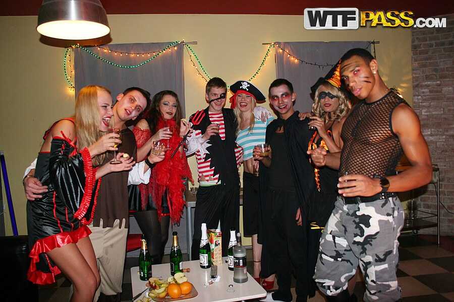 Halloween Group-Sex Orgy with Alon, Anette, Julia and Zanna