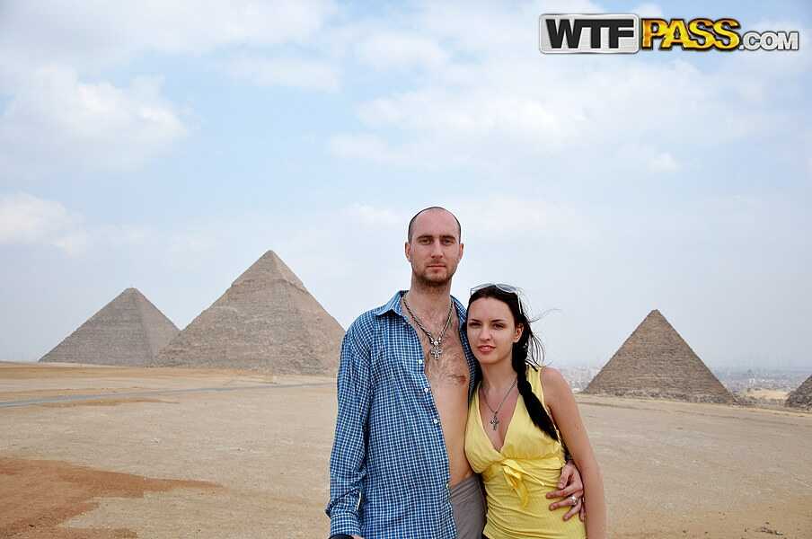 Sexy brunette Aurita grabs her nice ass during POV fucking by the Pyramids  turns into  Pyramid of Pleasure Brunette Ass G...