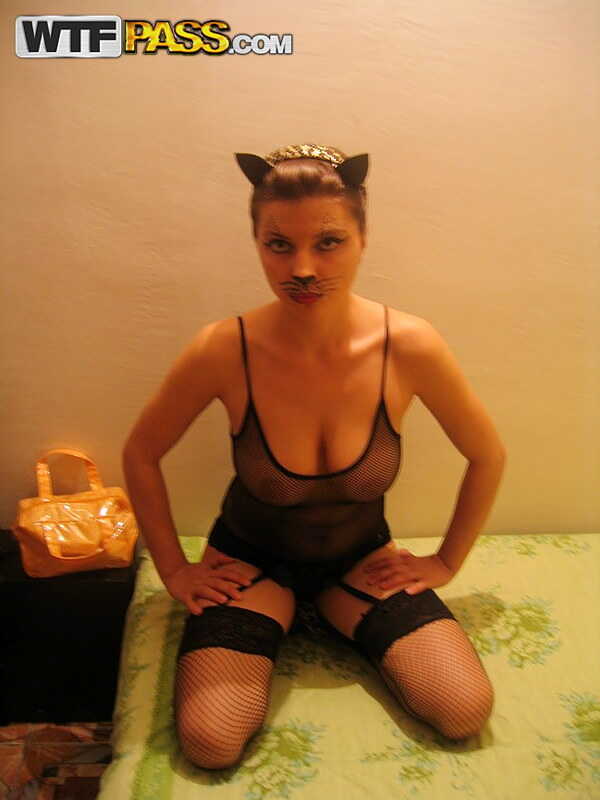 Brunette Chick Lory Sucks Cock in Cat Girl Outfit Lory's Feline Oral Fixation - Lory
