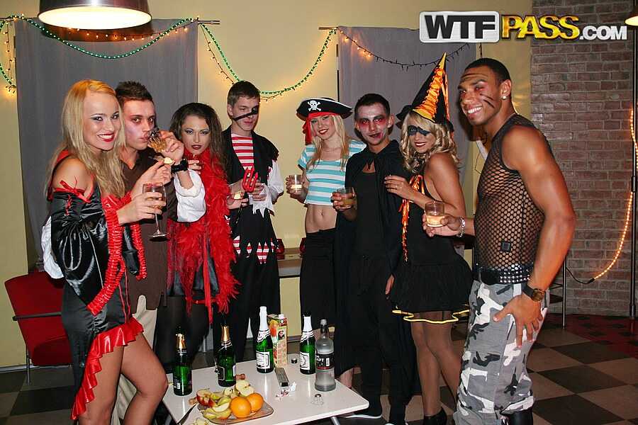 College Students Get Drunk at a Halloween Party Prior to Group Sex with Mature Orgy, Tongue, Sexy Older Women, Alon, Anett...