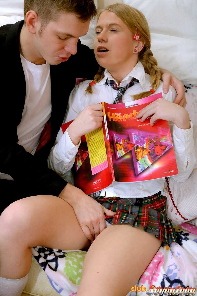 Studying Pigtails: Corinne Gets Drilled by Her Boyfriend While Studying for Exams - Corinne B