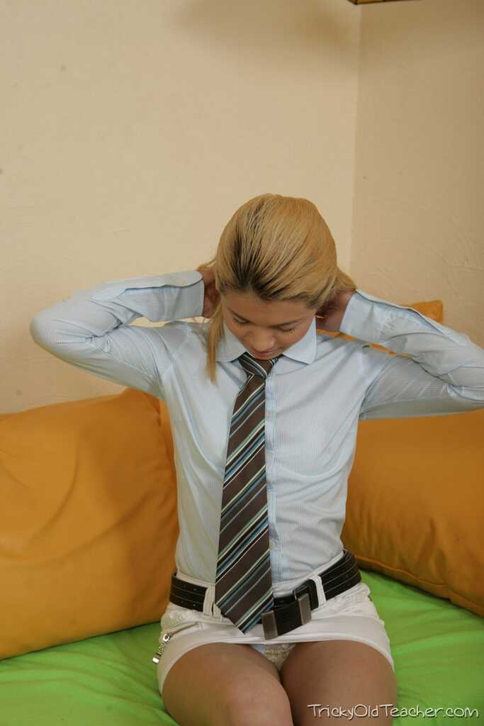 Young blonde student Katya strips and fucks her old teacher to pass his class Pt. 2: Katya's Oral Exam - Katya