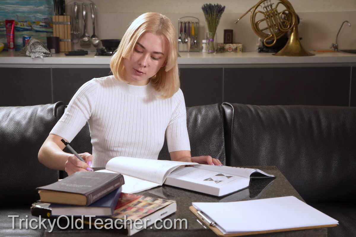 Via Lasciva's Surprise Music Lesson Gone Wrong Young Blonde Taken by Old Man with a Big Dick in the Kitchen - Via Las...