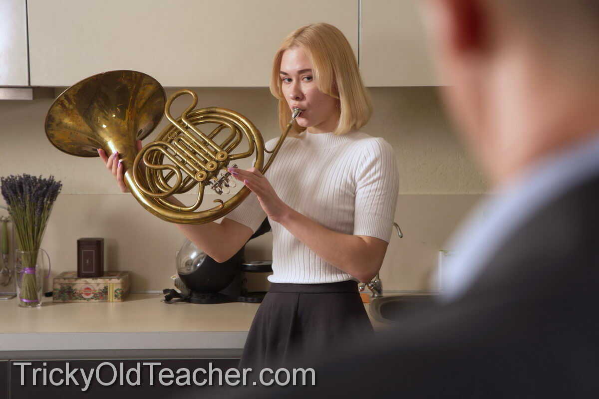 Via Lasciva's Surprise Music Lesson Gone Wrong Young Blonde Taken by Old Man with a Big Dick in the Kitchen - Via Las...