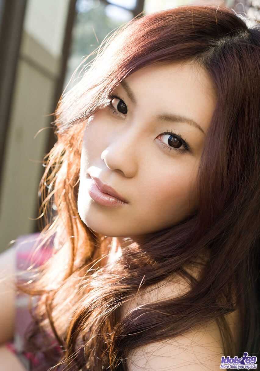 Hot Japanese teen Ryo Shinohara strips off her thong to showcase her tight Asian ass in a sexy solo shoot - Ryo Shinohara
