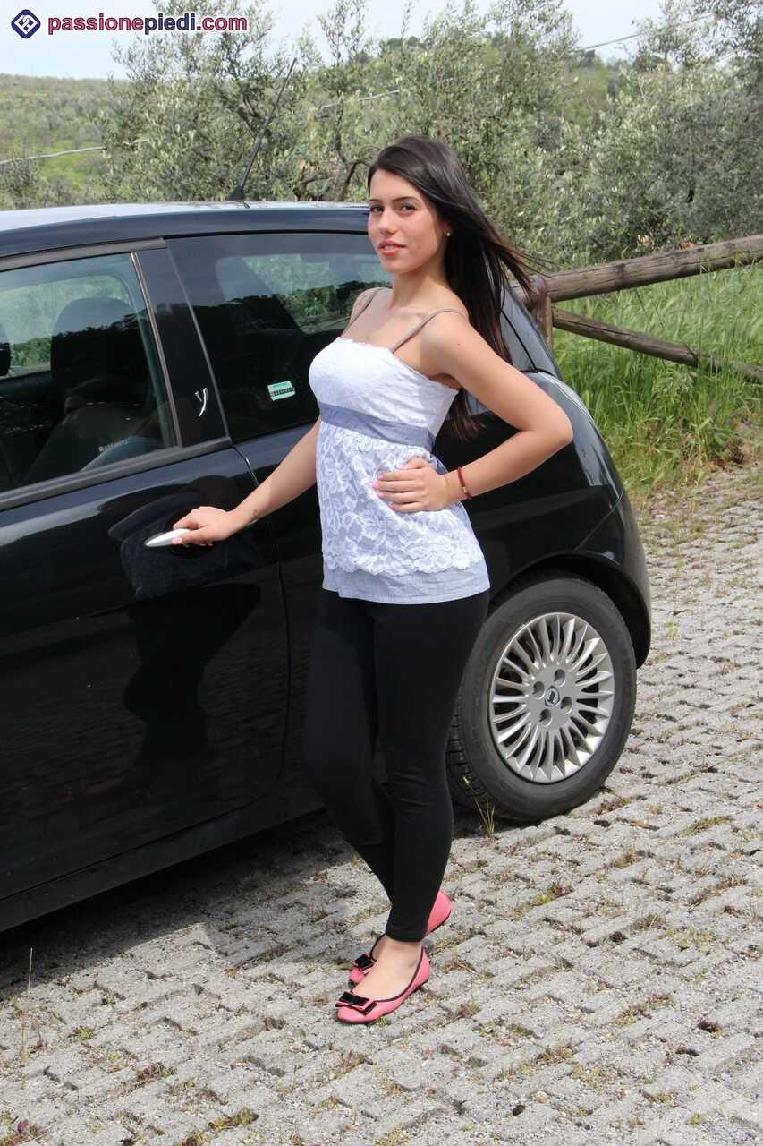 Petra's Ballerina Bare Feet: Sexy Feet in a Car - Petra