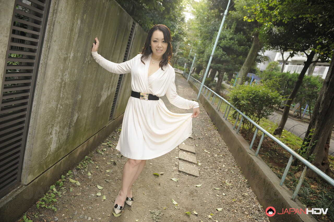 Yuna Yamami's Classy White Dress Adventure Exploring the Outdoors in Japan - Yuna Yamami