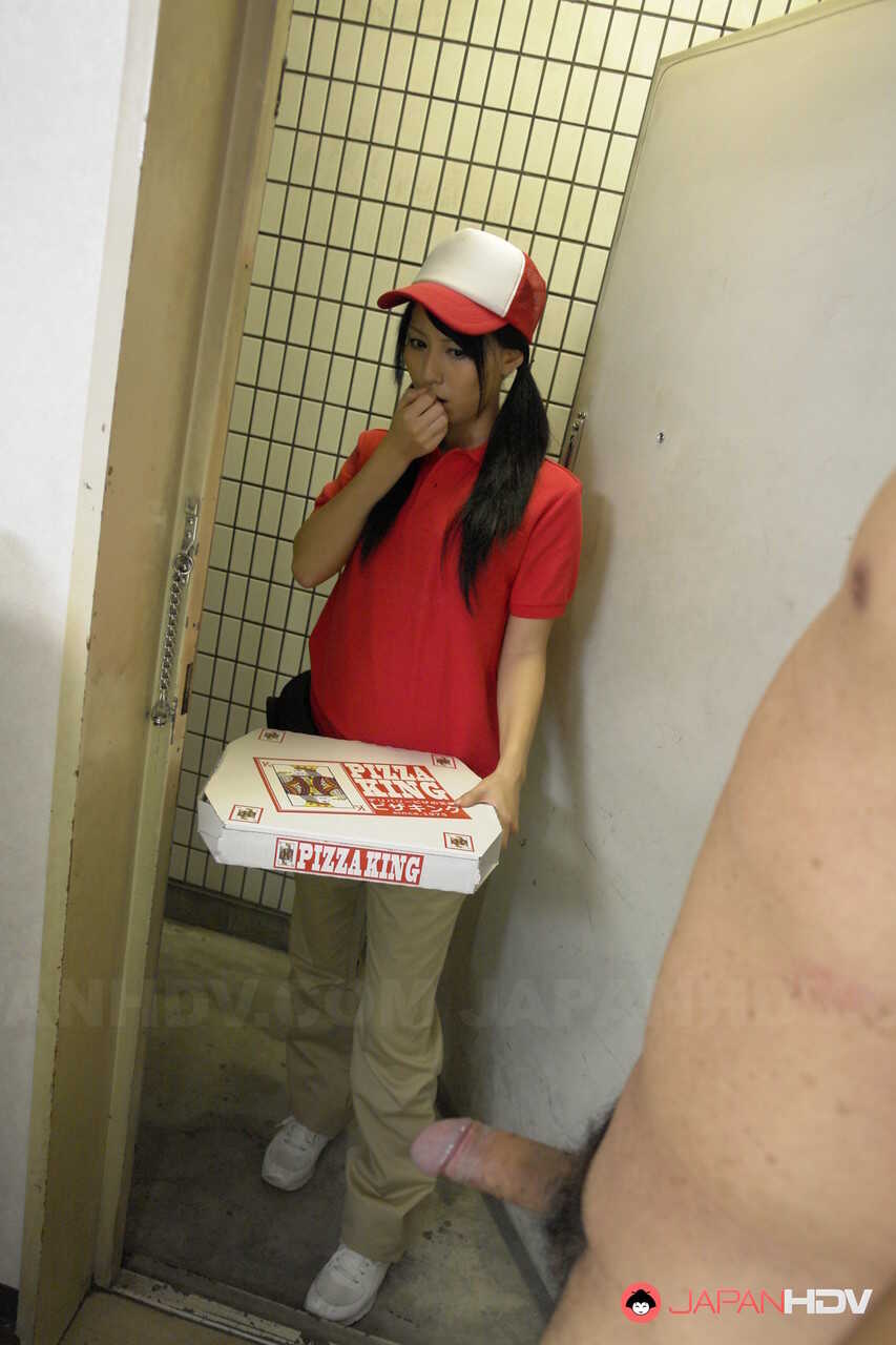 Miku Oguri's Pizza Delivery Service: A Hard Cock Waiting at the Door