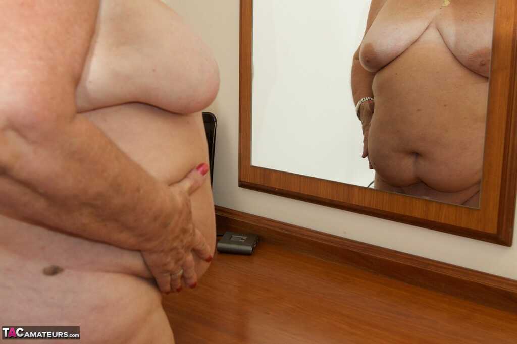 Granny Gets Naughty in Tan Tights Doctor's Obese Patient Strips Down in Granny Panties for Some Good Lovin' - 