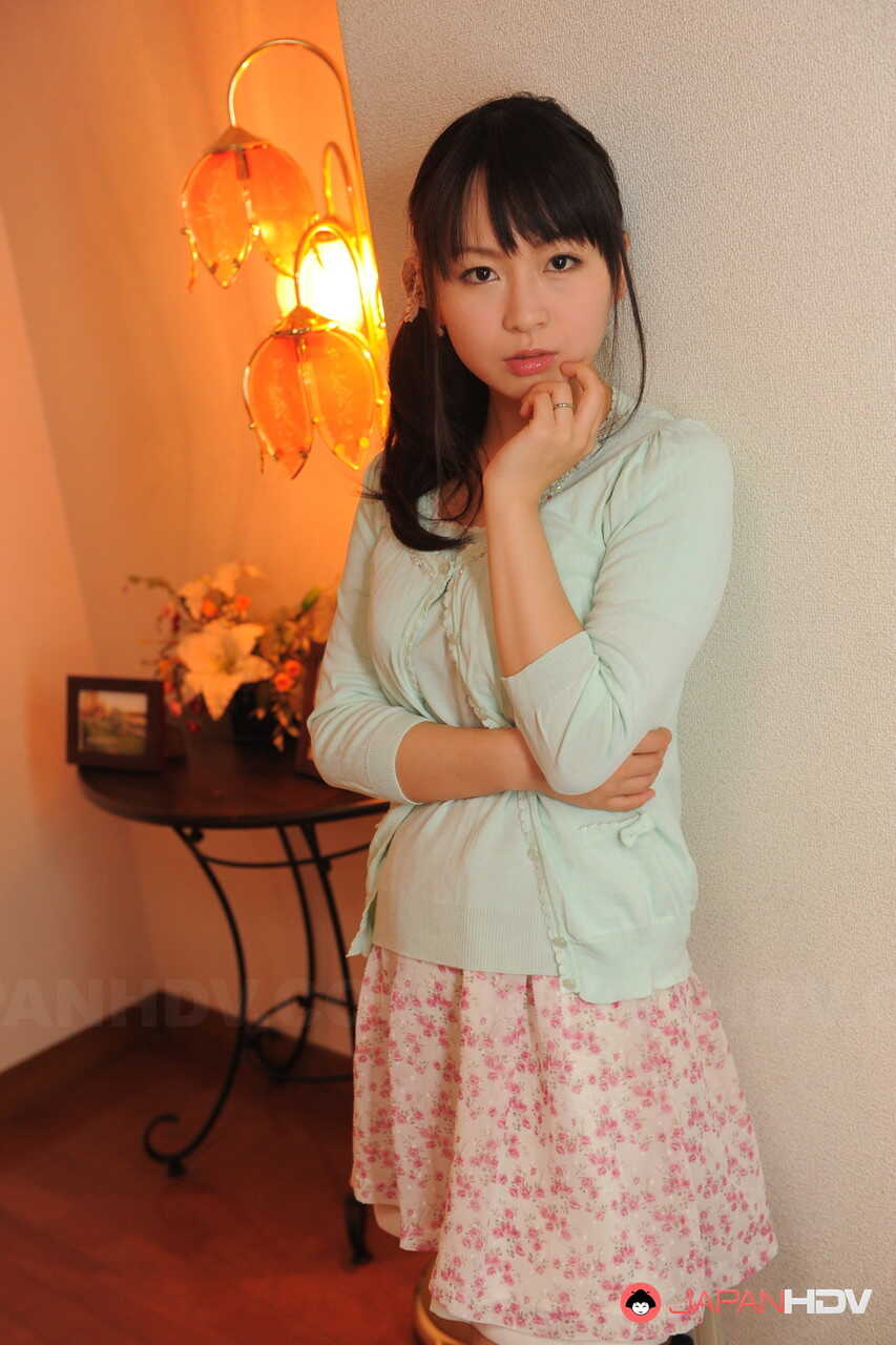 Skinny Japanese MILF Nozomi Hazuki Shows off her Printed Skirt while Fully Clothed - Nozomi Hazuki