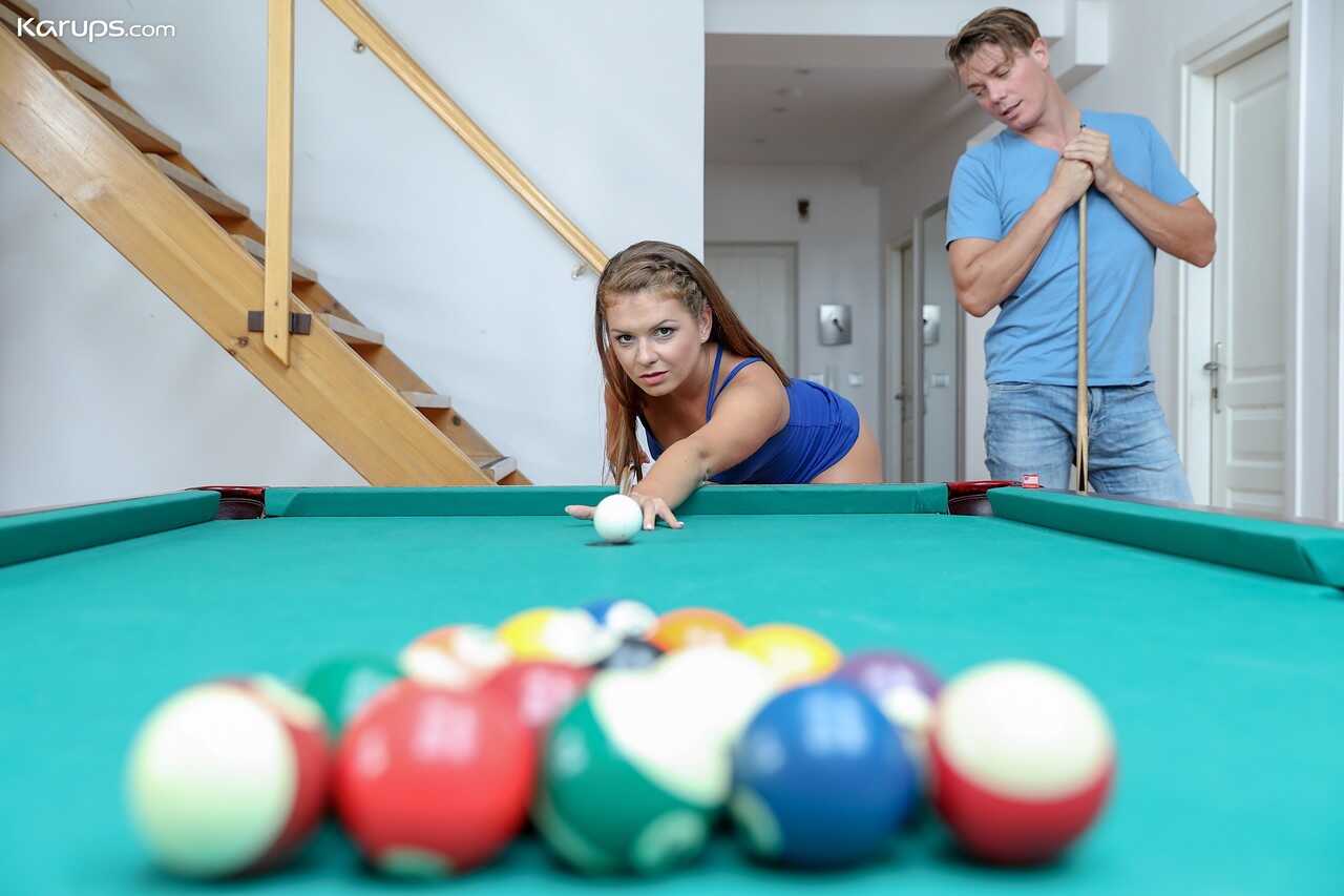 Busty Milla Fox Gets Pounded on the Pool Table by Her Horny Boyfriend After a Heated Game of 8 Ball - Milla Fox