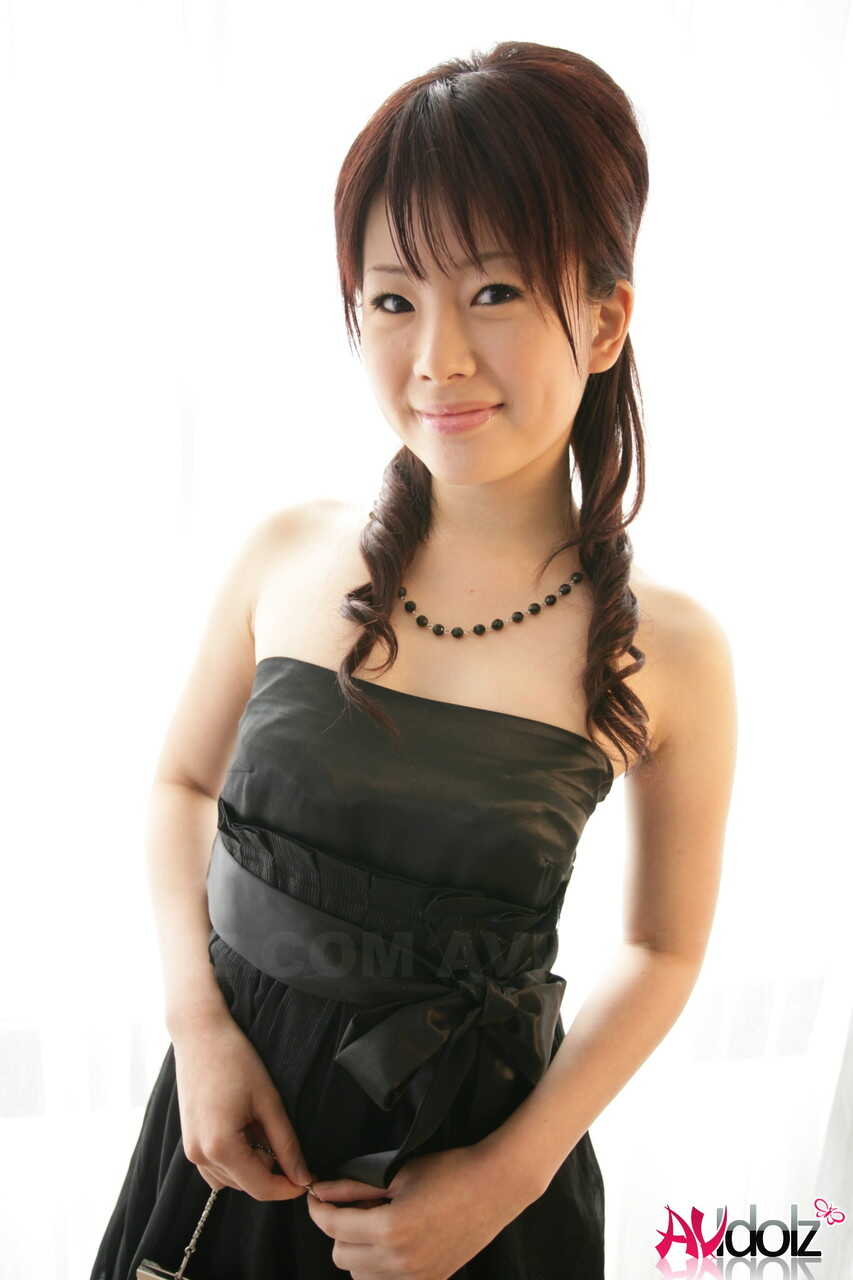 Hina Kawamura shows off her petite breasts in an alluring black dress!