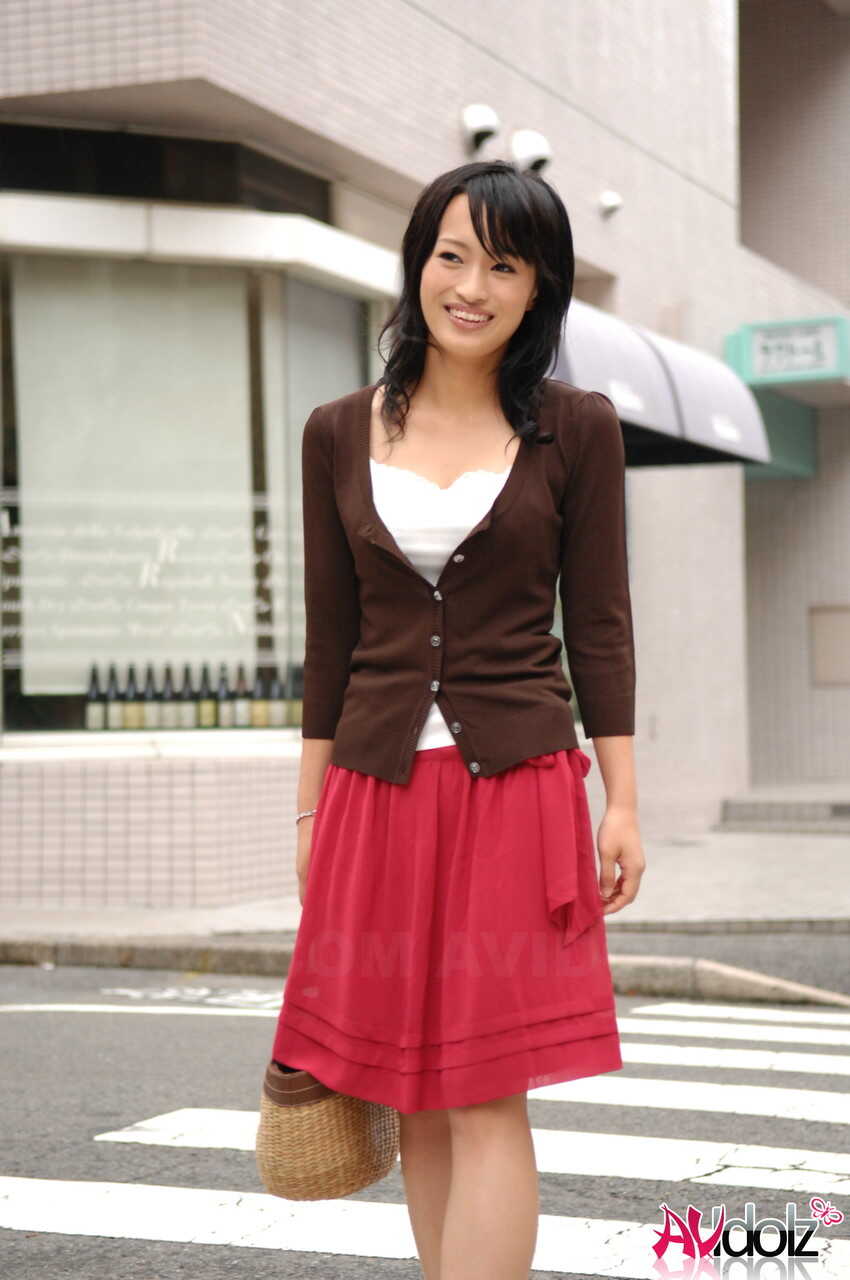 Japanese beauty Mio Kanna struts her stuff in a short skirt downtown, showing off those perfect Asian legs! - Mio Kanna