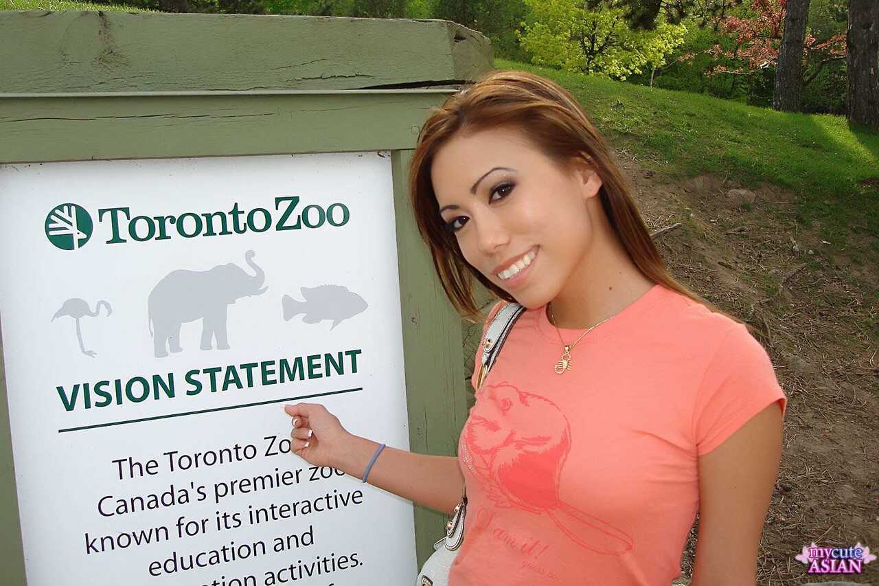 The Curious Case of the Sneaky Asian Amateur at the Zoo: Flashing her Boobs and Panties for a Public Upskirt Peek - 