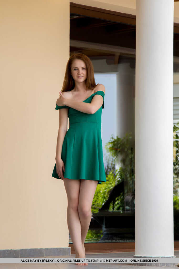 Alice May's Sexy Redhead Balcony Nude Alice May's Naked Ass in the Sunlight - Alice May