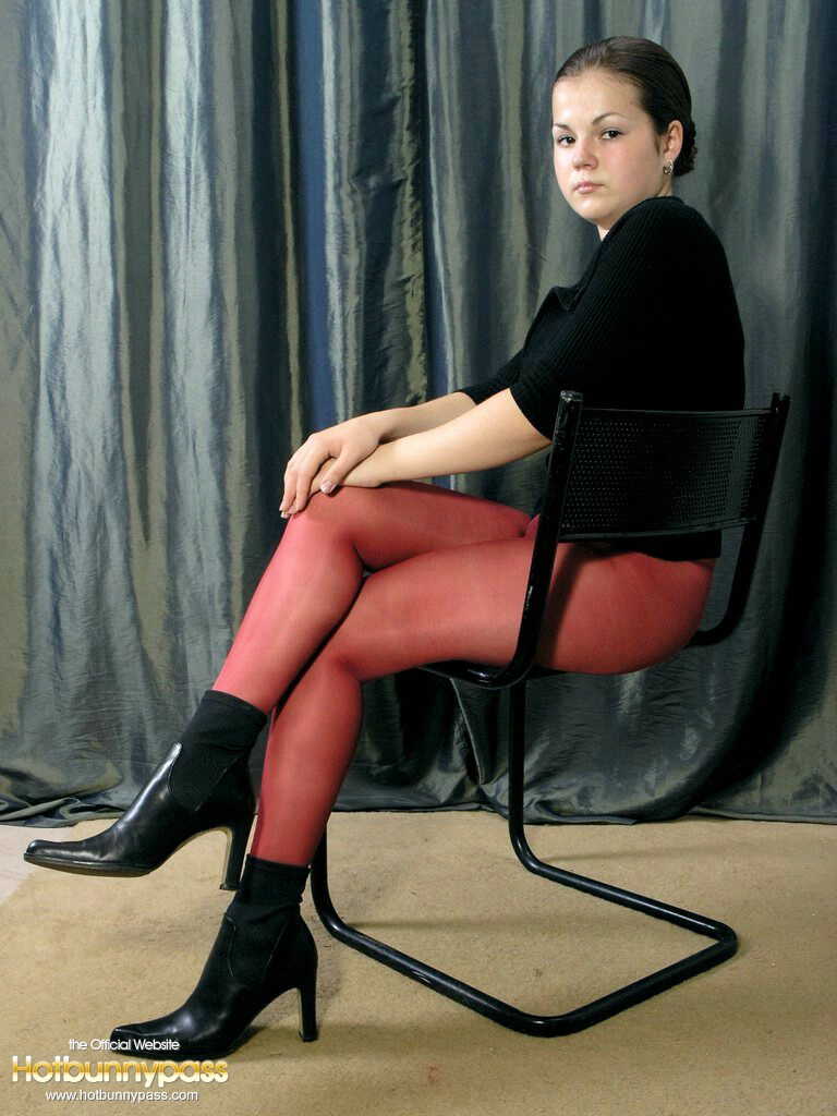 Busty Bea in Black Stockings and Heels Strips Down to Her Sexy Panties - Bea