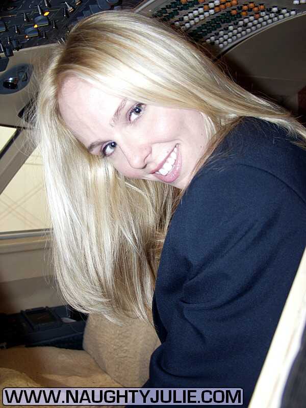 Blonde Naughty Amateur Nude in the Plane Cockpit Tits and Twat - Naughty Julie