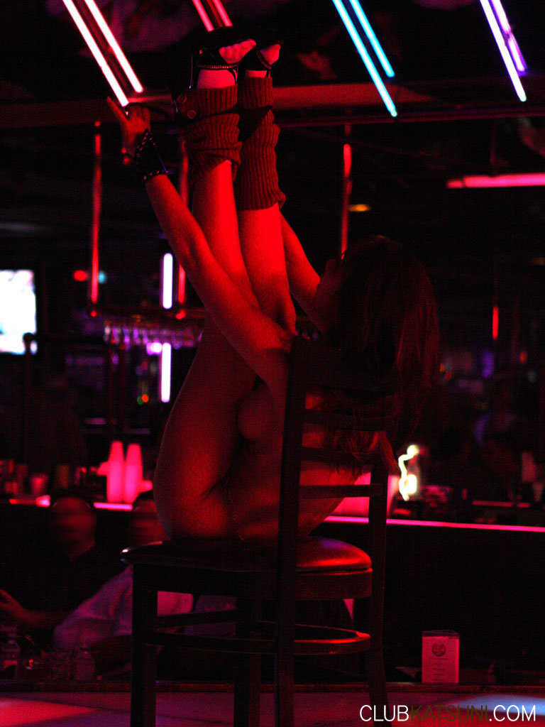 Naked Asians stripping in heels: Katsuni's erotic striptease at the club - Katsuni