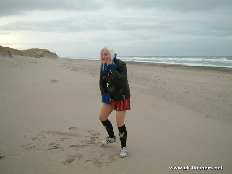 Blissful Blonde Beach Bombshell Taking a Leak on the Dunes