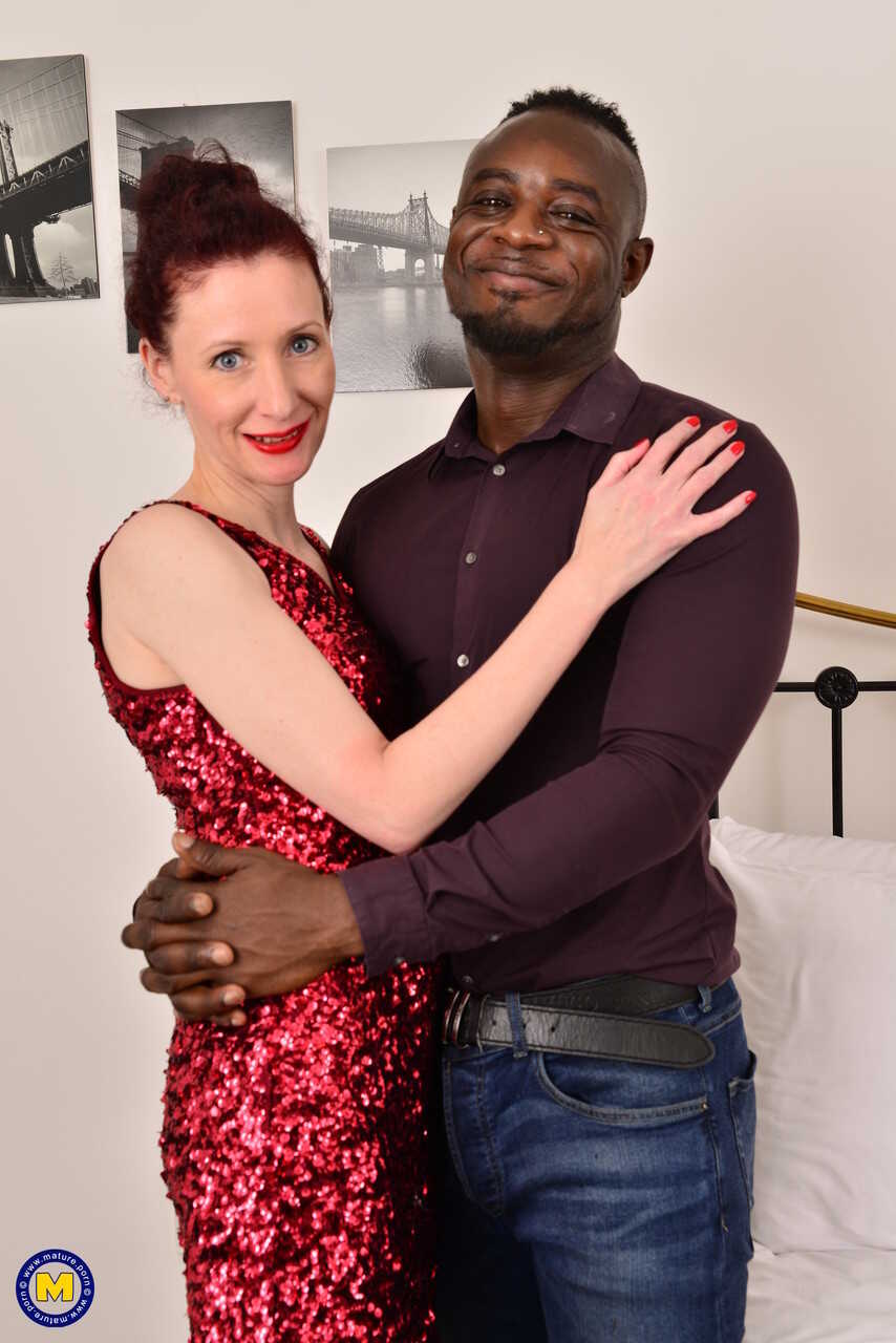 Skinny Scarlet Louise has sexual intercourse with her young black lover while wearing stockings and a skirt! - Scarlet Louise