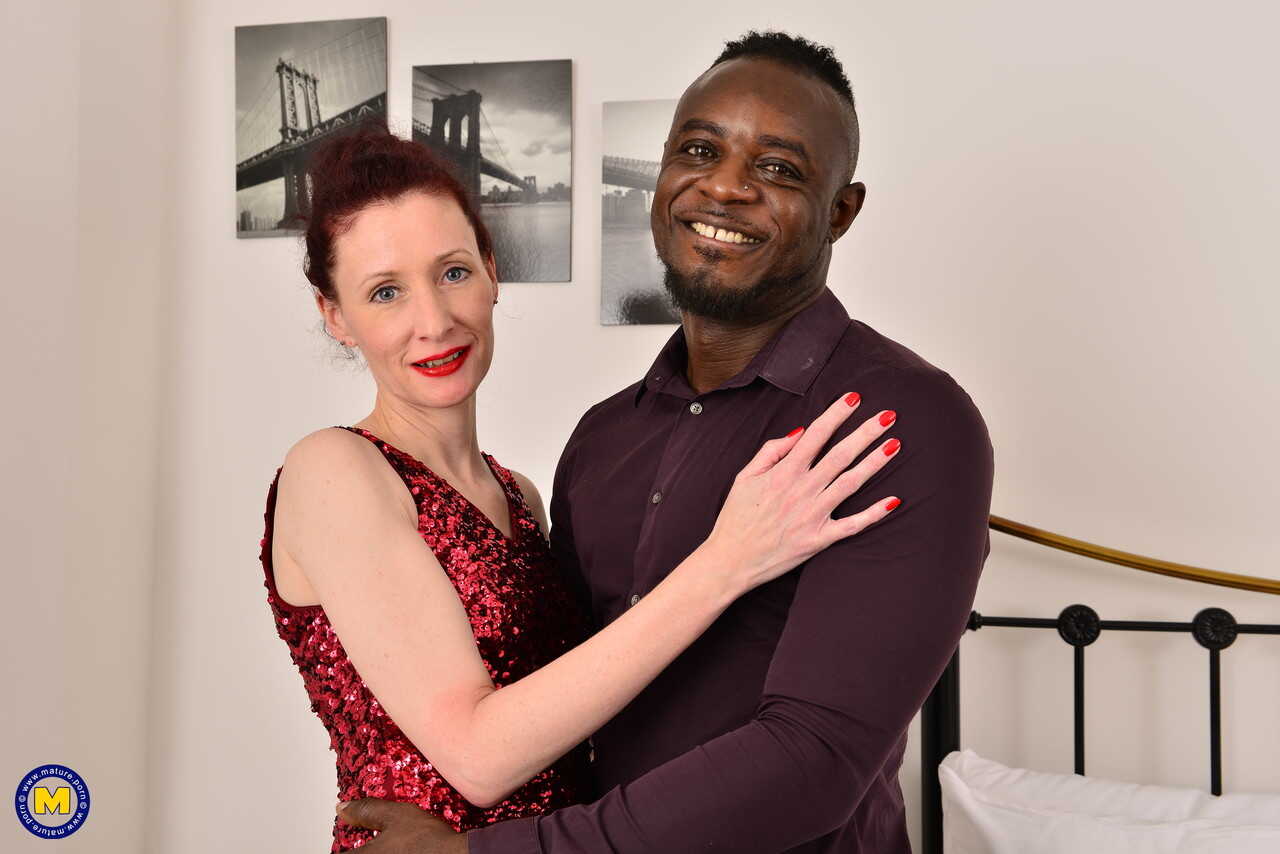 Skinny Scarlet Louise has sexual intercourse with her young black lover while wearing stockings and a skirt! - Scarlet Louise