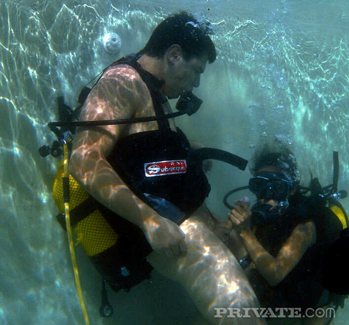 Underwater Blowjob with a Thai MILF Anal Fake Tits Diver - Priva