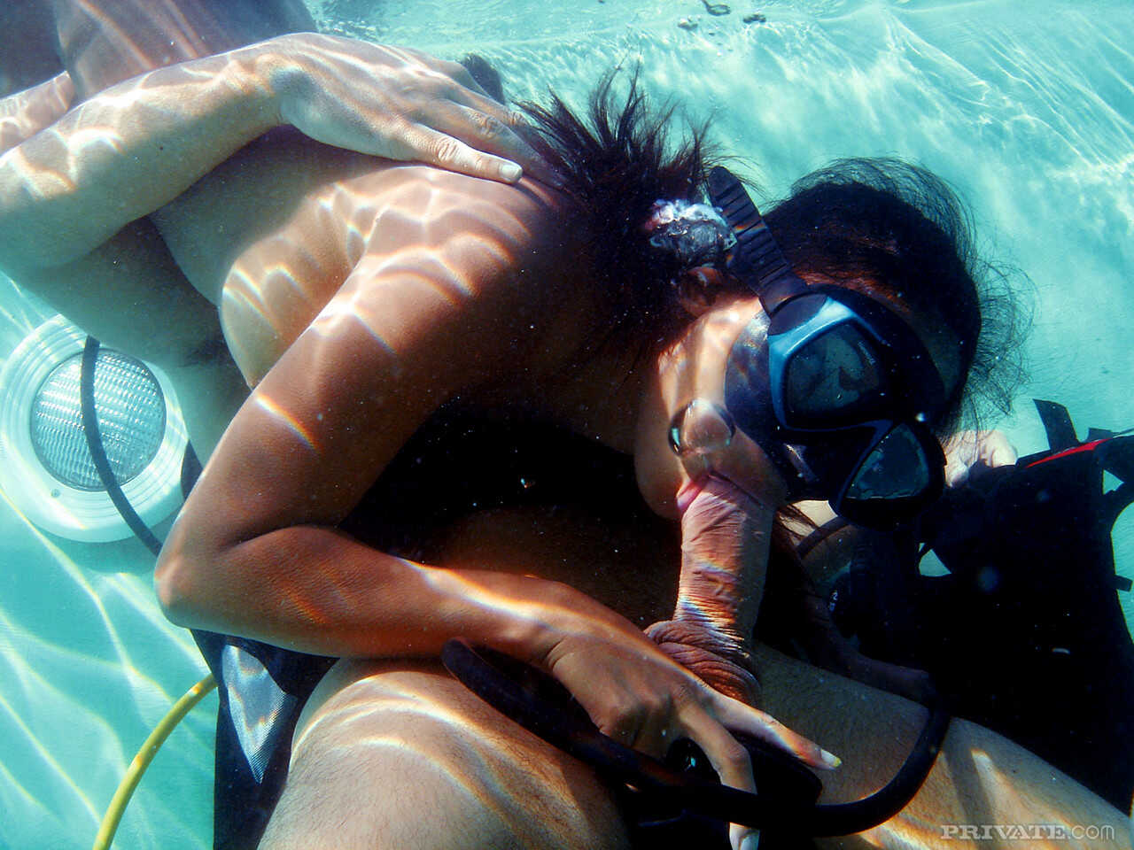Underwater Blowjob with a Thai MILF Anal Fake Tits Diver - Priva
