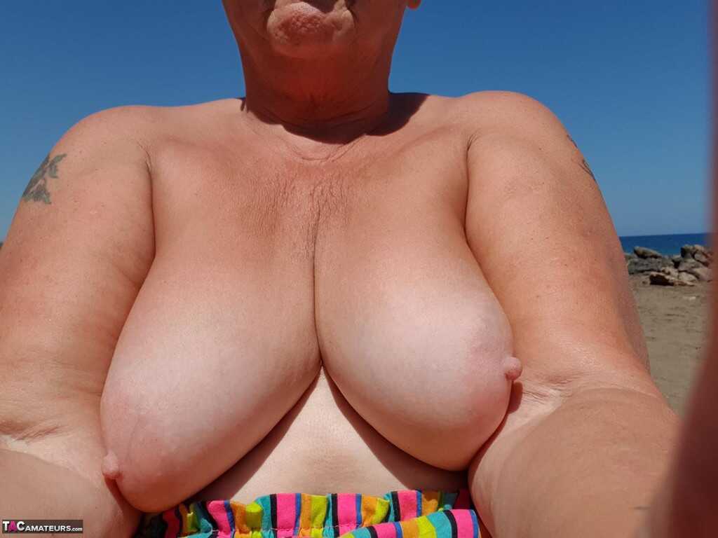 Granny Val's Red Hot Beach Orgasm!