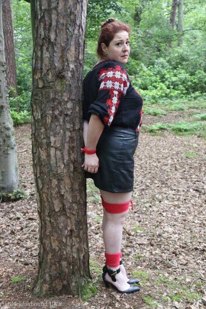 Forest Fury The Thick and Curvy Mada Rose Gagged and Tied to a Tree by Her Slim Master