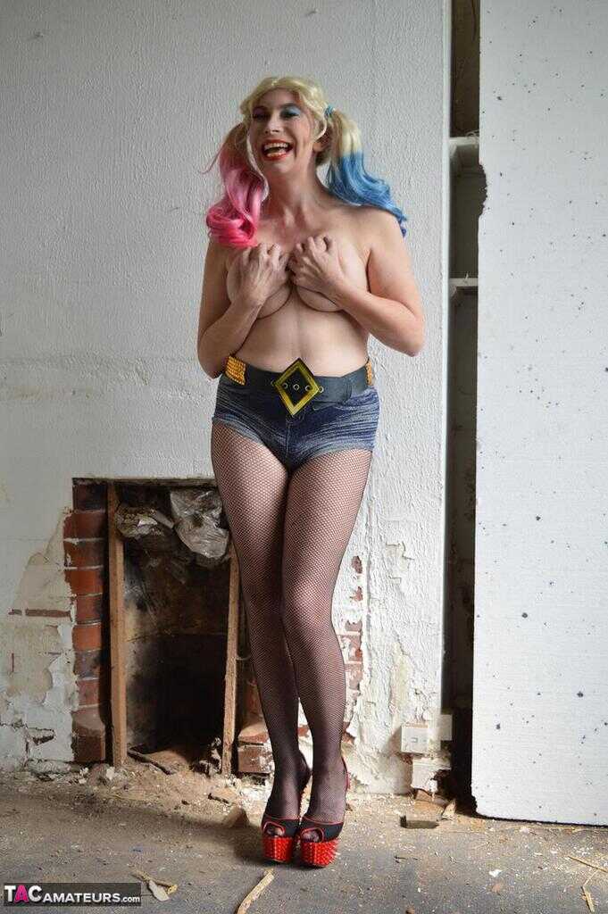Blonde Barby Slut gets roughed up with a baseball bat while wearing crotchless hose - Barby Slut