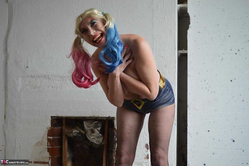 Blonde Barby Slut gets roughed up with a baseball bat while wearing crotchless hose - Barby Slut