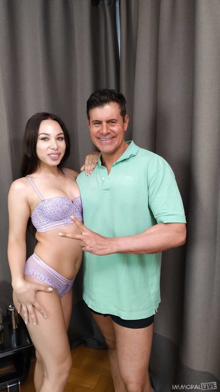 Breast-Obstructed Nudity Regina Sparks' Big Boobs Uncovered Next to Porno Dan - Porno Dan, Regina Sparks