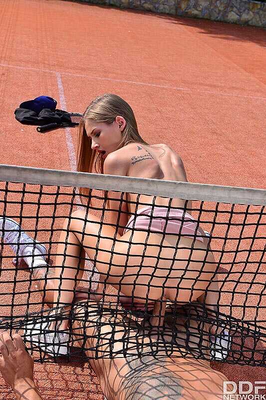 Sporty blonde Tiffany Tatum gets banged on the court by her tennis instructor and it's a match made in heaven! - Tiff...